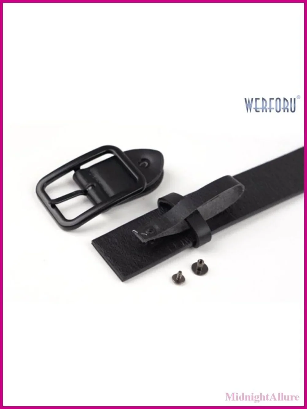 Faux Leather Belt Square Buckle Adjustable 1.3